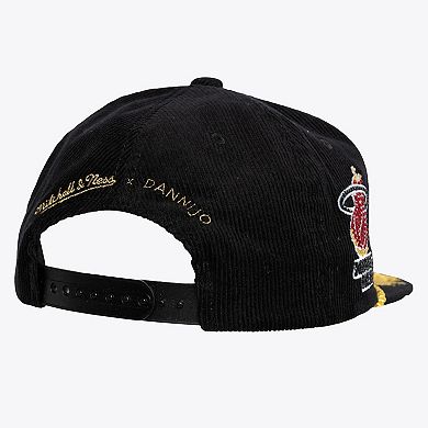 Women's Mitchell & Ness x DANNIJO Black Miami Heat Deadstock Cord Snapback Hat