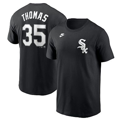 Men's Nike Frank Thomas Black Chicago White Sox Cooperstown Collection Fuse Name & Number T-Shirt