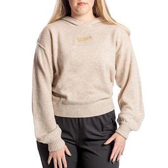 Women's Lusso Natural Los Angeles Dodgers Beatriz Cashmere Pullover Hoodie