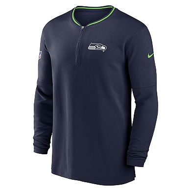 Men's Nike College Navy Seattle Seahawks Coach Half-Zip Sweatshirt