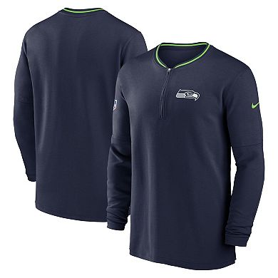 Men's Nike College Navy Seattle Seahawks Coach Half-Zip Sweatshirt