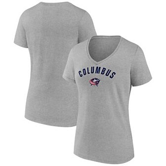 Women's Fanatics Gray Columbus Blue Jackets V-Neck T-Shirt