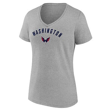 Women's Fanatics Gray Washington Capitals V-Neck T-Shirt