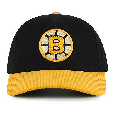 Men's American Needle Black/Gold Boston Bruins Burnett Adjustable Hat