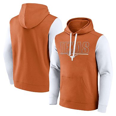 Men's Fanatics Texas Orange/White Texas Longhorns Outline Pullover Hoodie