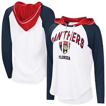Women's G-III 4Her by Carl Banks White Florida Panthers VIP Raglan Long Sleeve Hoodie T-Shirt
