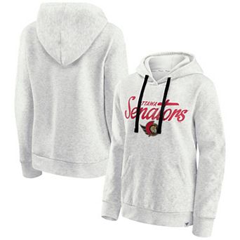 Women's Fanatics Oatmeal Ottawa Senators True Classics Quilted Pullover Hoodie