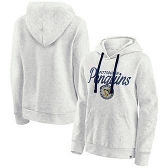 Women's Fanatics Oatmeal Pittsburgh Penguins True Classics Quilted Pullover Hoodie