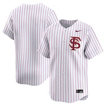 Men's Nike White Pinstripe Florida State Seminoles College Limited Baseball Jersey