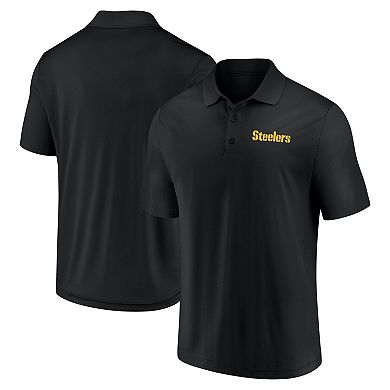 Men's Fanatics Black Pittsburgh Steelers Push Back Polo