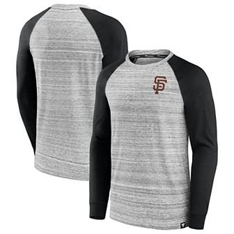 Men's Fanatics Gray/Black San Francisco Giants Iconic Streaky Raglan Long Sleeve T-Shirt