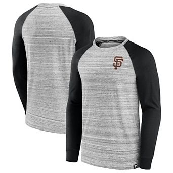 Men's Fanatics Gray/Black San Francisco Giants Iconic Streaky Raglan Long Sleeve T-Shirt