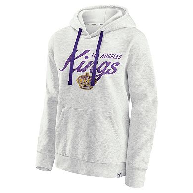 Women's Fanatics Oatmeal Los Angeles Kings True Classics Quilted Pullover Hoodie