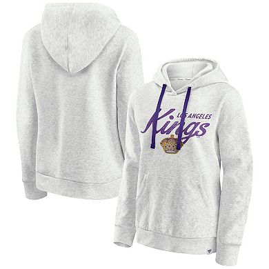Women's Fanatics Oatmeal Los Angeles Kings True Classics Quilted Pullover Hoodie