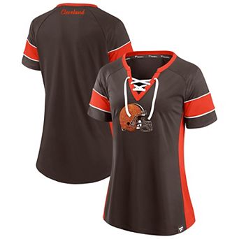 Women's Fanatics Brown Cleveland Browns Athena Lace-Up Top