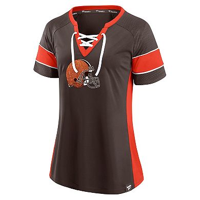 Women's Fanatics Brown Cleveland Browns Athena Lace-Up Top