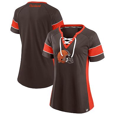 Women's Fanatics Brown Cleveland Browns Athena Lace-Up Top