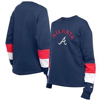Women's New Era Navy Atlanta Braves Game Day Color Pullover Sweatshirt
