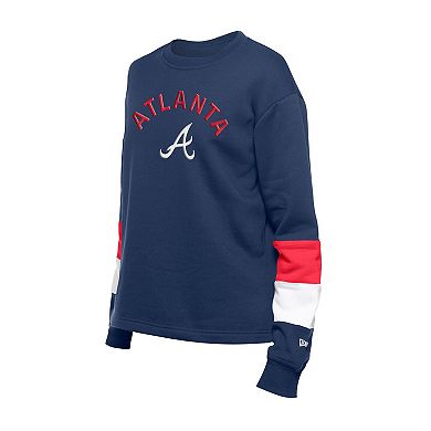 Women's New Era Navy Atlanta Braves Game Day Color Pullover Sweatshirt