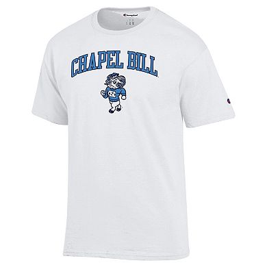 Men's Champion White North Carolina Tar Heels Chapel Bill Mascot T-Shirt