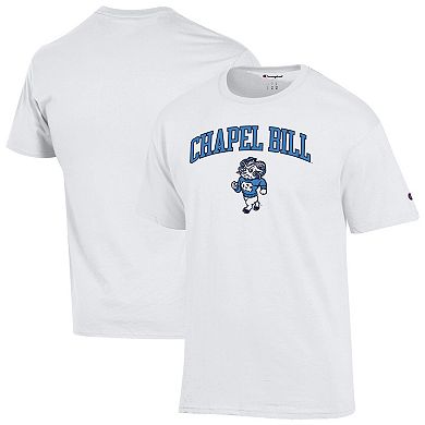 Men's Champion White North Carolina Tar Heels Chapel Bill Mascot T-Shirt