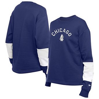 Women's New Era Navy Chicago Cubs Game Day Color Pullover Sweatshirt