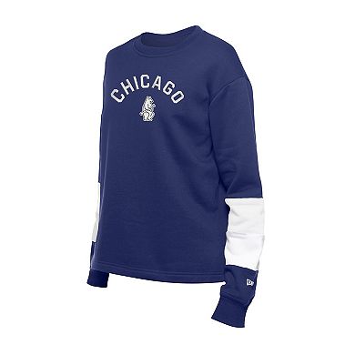 Women's New Era Navy Chicago Cubs Game Day Color Pullover Sweatshirt