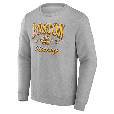 Men's Fanatics Gray Boston Bruins Nimbus Fleece Pullover Sweatshirt