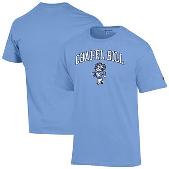 Men's Champion Carolina Blue North Carolina Tar Heels Chapel Bill Mascot T-Shirt