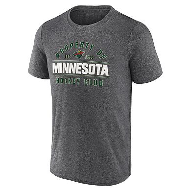 Men's Fanatics Heather Charcoal Minnesota Wild Property Of T-Shirt