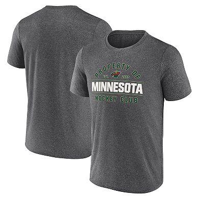 Men's Fanatics Heather Charcoal Minnesota Wild Property Of T-Shirt