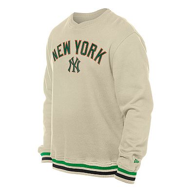 Men's New Era Cream New York Yankees St. Patrick's Day Twill Pullover Sweatshirt
