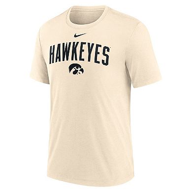 Men's Nike Cream Iowa Hawkeyes Natural Arch Logo Triblend T-Shirt