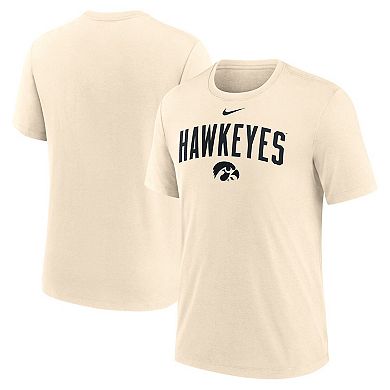 Men's Nike Cream Iowa Hawkeyes Natural Arch Logo Triblend T-Shirt