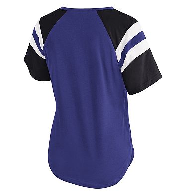 Women's Starter Purple Baltimore Ravens Game On Notch Neck Raglan T-Shirt