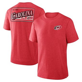 Men's Fanatics Heather Red Carolina Hurricanes Fan Lanes Tri-Blend T-Shirt