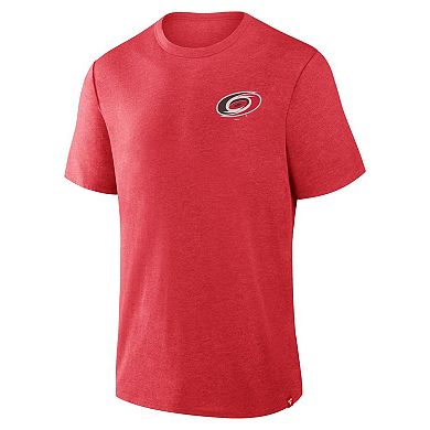 Men's Fanatics Heather Red Carolina Hurricanes Fan Lanes Tri-Blend T-Shirt