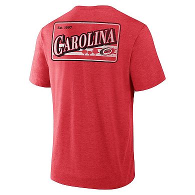 Men's Fanatics Heather Red Carolina Hurricanes Fan Lanes Tri-Blend T-Shirt
