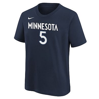 Youth Anthony Edwards Navy Minnesota Timberwolves Icon Name & Number T-Shirt