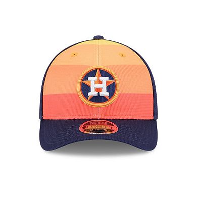 Men's New Era Navy/Orange Houston Astros 2025 Batting Practice 9FORTY M-Crown Adjustable Hat