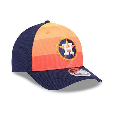 Men's New Era Navy/Orange Houston Astros 2025 Batting Practice 9FORTY M-Crown Adjustable Hat