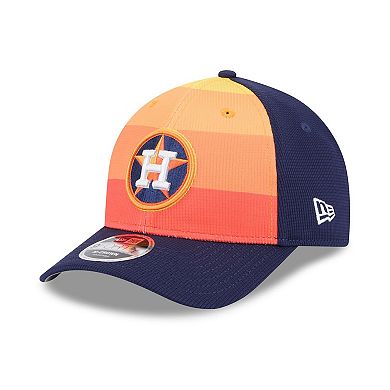 Men's New Era Navy/Orange Houston Astros 2025 Batting Practice 9FORTY M-Crown Adjustable Hat