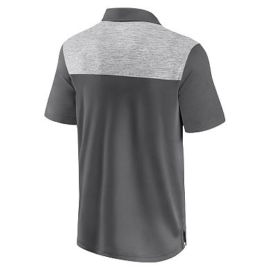 Men's Fanatics Gray Wisconsin Badgers Iconic Brushed Blocked Polo