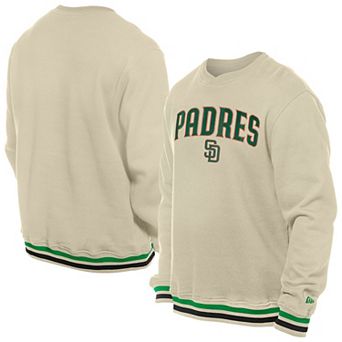 Men's New Era Cream San Diego Padres St. Patrick's Day Twill Pullover Sweatshirt