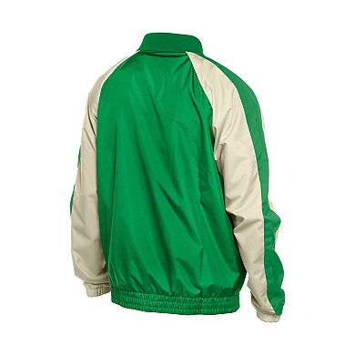 Men's New Era Kelly Green Cincinnati Reds St. Patrick's Day Ripstop Raglan Quarter-Zip Windbreaker