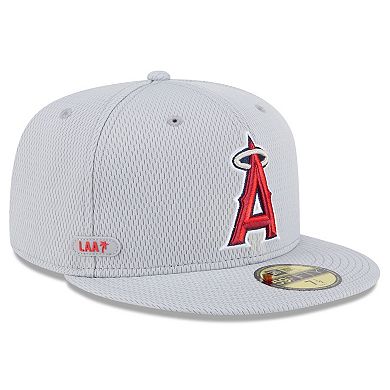 Men's New Era Gray Los Angeles Angels 2025 MLB Clubhouse 59FIFTY Fitted Hat