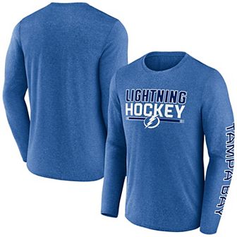 Men's Fanatics Heather Blue Tampa Bay Lightning Sweep Iconic Synthetic Long Sleeve T-Shirt
