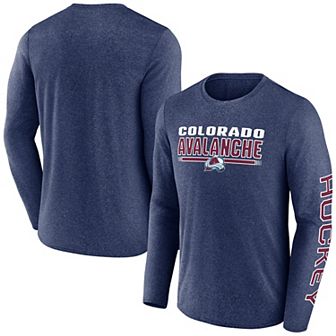 Men's Fanatics Heather Navy Colorado Avalanche Sweep Iconic Synthetic Long Sleeve T-Shirt
