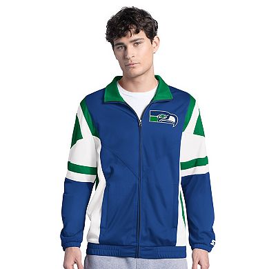 Men's Starter Royal Seattle Seahawks Contender Vintage Logo Full-Zip Track Jacket