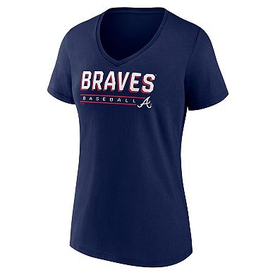 Women's Fanatics Navy Atlanta Braves V-Neck T-Shirt